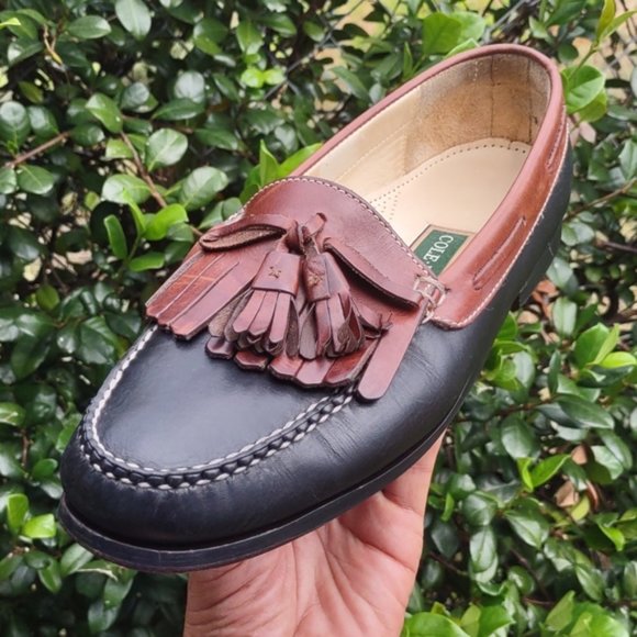 Cole Haan Country Black Brown Kiltie Pinch Tassel Loafers shoes Men\'s US 11 D main image 3